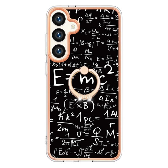 For Samsung Galaxy S24+ 5G Electroplating Dual-side IMD Phone Case with Ring Holder(Equation)
