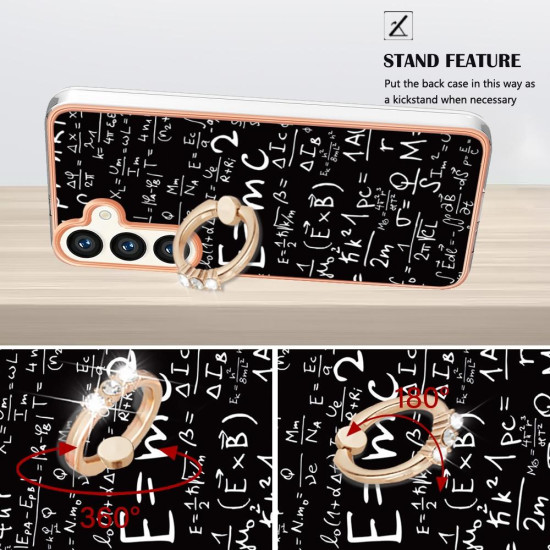 For Samsung Galaxy S24+ 5G Electroplating Dual-side IMD Phone Case with Ring Holder(Equation)