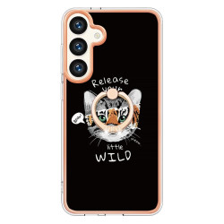 For Samsung Galaxy S24+ 5G Electroplating Dual-side IMD Phone Case with Ring Holder(Natural Growth)
