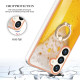 For Samsung Galaxy S24+ 5G Electroplating Dual-side IMD Phone Case with Ring Holder(Draft Beer)
