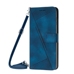 For Samsung Galaxy S24+ Dream Triangle Leather Phone Case with Long Lanyard(Blue)