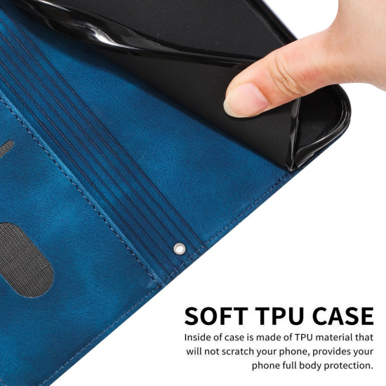 For Samsung Galaxy S24+ Dream Triangle Leather Phone Case with Long Lanyard(Blue)