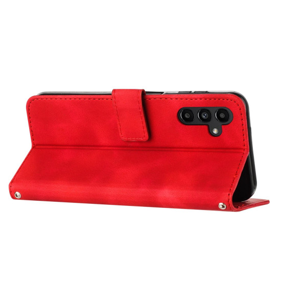 For Samsung Galaxy S24+ Dream Triangle Leather Phone Case with Long Lanyard(Red)