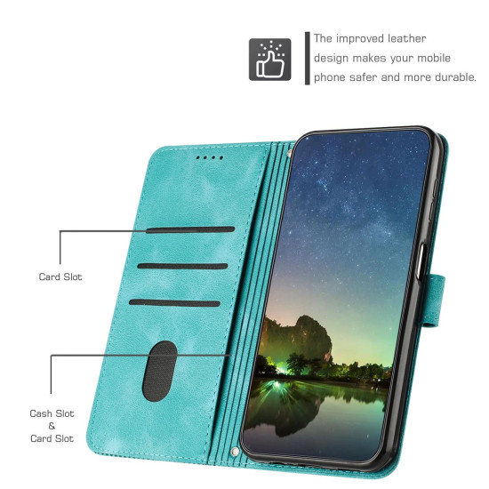 For Samsung Galaxy S24+ Dream Triangle Leather Phone Case with Long Lanyard(Green)