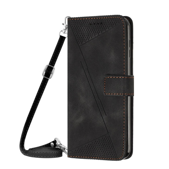 For Samsung Galaxy S24+ Dream Triangle Leather Phone Case with Long Lanyard(Black)