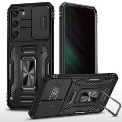 For Samsung Galaxy S23 5G Armor PC + TPU Camera Shield Phone Case(Black)
