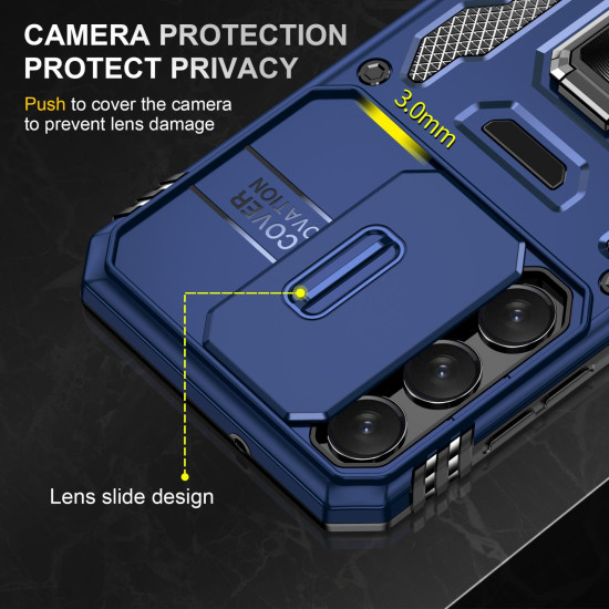 For Samsung Galaxy S24+ 5G Armor PC + TPU Camera Shield Phone Case(Navy Blue)
