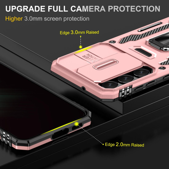 For Samsung Galaxy S24+ 5G Armor PC + TPU Camera Shield Phone Case(Rose Gold)