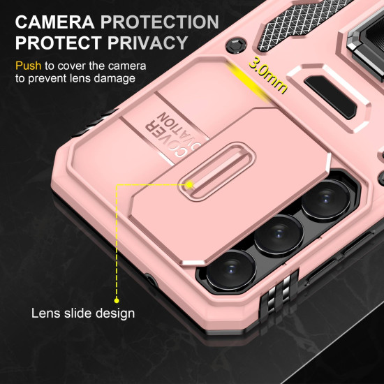 For Samsung Galaxy S24+ 5G Armor PC + TPU Camera Shield Phone Case(Rose Gold)