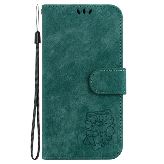 For Samsung Galaxy S24+ 5G Little Tiger Embossed Leather Phone Case(Green)