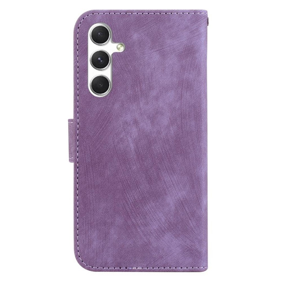 For Samsung Galaxy S24+ 5G Little Tiger Embossed Leather Phone Case(Purple)