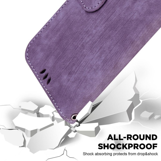 For Samsung Galaxy S24+ 5G Little Tiger Embossed Leather Phone Case(Purple)