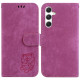For Samsung Galaxy S24+ 5G Little Tiger Embossed Leather Phone Case(Rose Red)