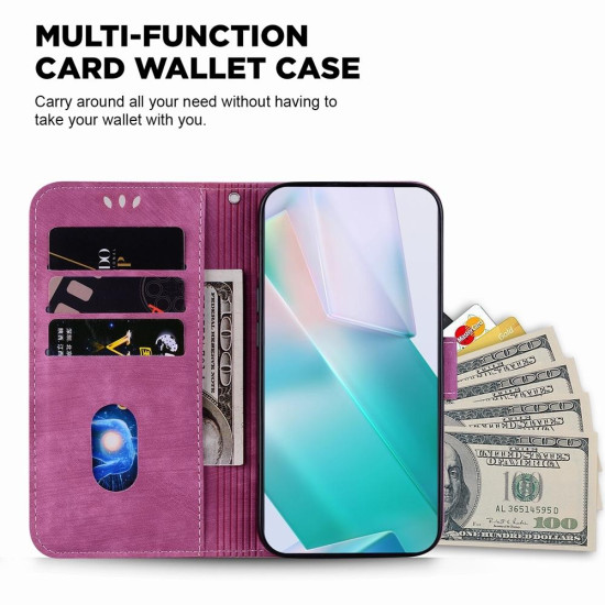 For Samsung Galaxy S24+ 5G Little Tiger Embossed Leather Phone Case(Rose Red)