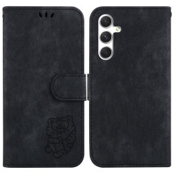 For Samsung Galaxy S24+ 5G Little Tiger Embossed Leather Phone Case(Black)