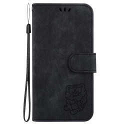 For Samsung Galaxy S24+ 5G Little Tiger Embossed Leather Phone Case(Black)
