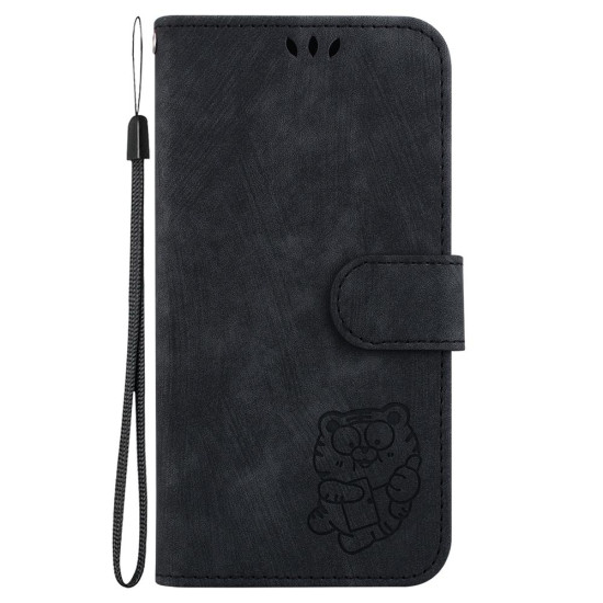 For Samsung Galaxy S24+ 5G Little Tiger Embossed Leather Phone Case(Black)