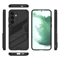 For Samsung Galaxy S24+ 5G Punk Armor 2 in 1 PC + TPU Shockproof Phone Case with Invisible Holder(Black)