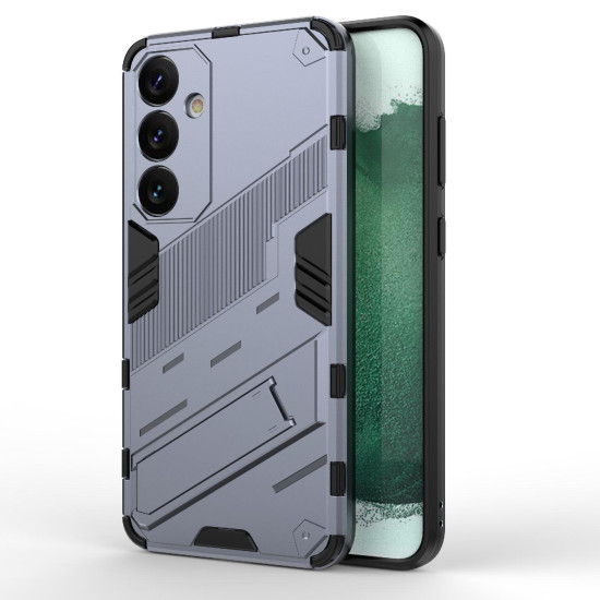 For Samsung Galaxy S24+ 5G Punk Armor 2 in 1 PC + TPU Shockproof Phone Case with Invisible Holder(Grey)