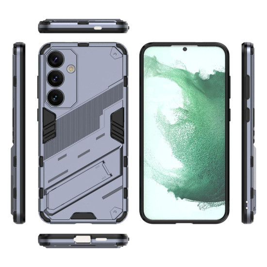 For Samsung Galaxy S24+ 5G Punk Armor 2 in 1 PC + TPU Shockproof Phone Case with Invisible Holder(Grey)