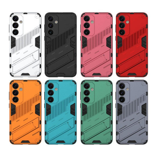 For Samsung Galaxy S24+ 5G Punk Armor 2 in 1 PC + TPU Shockproof Phone Case with Invisible Holder(Grey)