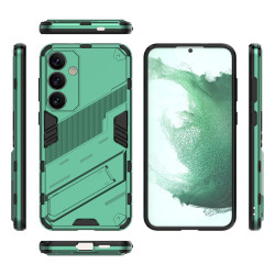 For Samsung Galaxy S24+ 5G Punk Armor 2 in 1 PC + TPU Shockproof Phone Case with Invisible Holder(Green)