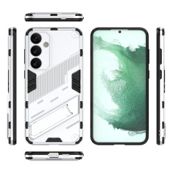 For Samsung Galaxy S24+ 5G Punk Armor 2 in 1 PC + TPU Shockproof Phone Case with Invisible Holder(White)