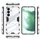 For Samsung Galaxy S24+ 5G Punk Armor 2 in 1 PC + TPU Shockproof Phone Case with Invisible Holder(White)