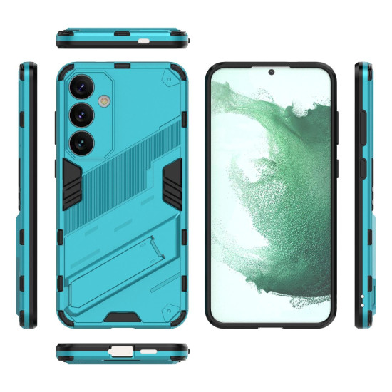 For Samsung Galaxy S24+ 5G Punk Armor 2 in 1 PC + TPU Shockproof Phone Case with Invisible Holder(Blue)