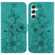 For Samsung Galaxy S24+ 5G Lily Embossed Leather Phone Case(Green)