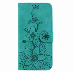 For Samsung Galaxy S24+ 5G Lily Embossed Leather Phone Case(Green)