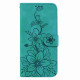 For Samsung Galaxy S24+ 5G Lily Embossed Leather Phone Case(Green)