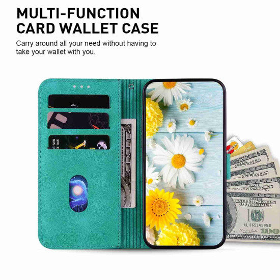 For Samsung Galaxy S24+ 5G Lily Embossed Leather Phone Case(Green)