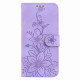 For Samsung Galaxy S24+ 5G Lily Embossed Leather Phone Case(Purple)