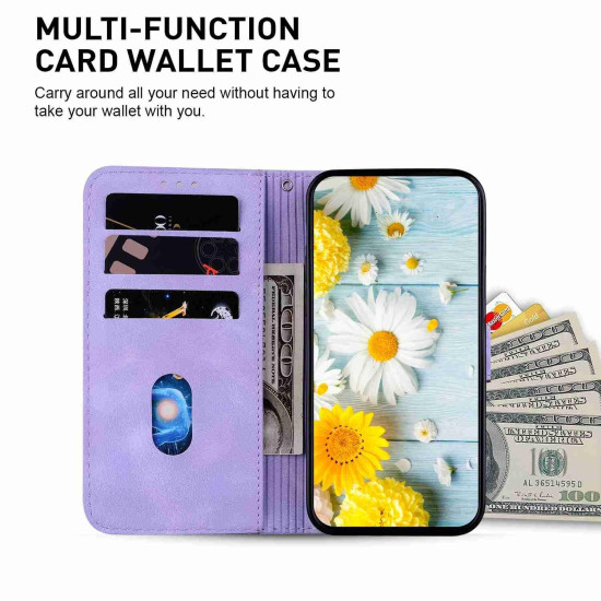 For Samsung Galaxy S24+ 5G Lily Embossed Leather Phone Case(Purple)