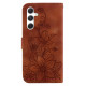 For Samsung Galaxy S24+ 5G Lily Embossed Leather Phone Case(Brown)