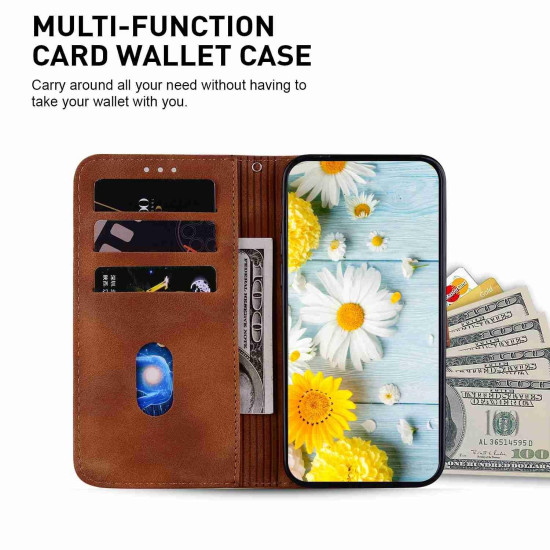 For Samsung Galaxy S24+ 5G Lily Embossed Leather Phone Case(Brown)