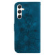 For Samsung Galaxy S24+ 5G Lily Embossed Leather Phone Case(Dark Blue)