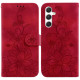 For Samsung Galaxy S24+ 5G Lily Embossed Leather Phone Case(Red)