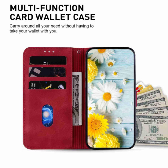 For Samsung Galaxy S24+ 5G Lily Embossed Leather Phone Case(Red)
