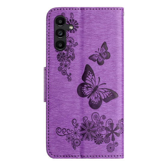 For Samsung Galaxy S24+ 5G Butterfly Embossed Flip Leather Phone Case(Purple)