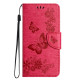 For Samsung Galaxy S24+ 5G Butterfly Embossed Flip Leather Phone Case(Red)