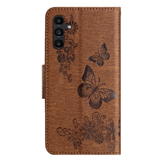 For Samsung Galaxy S24+ 5G Butterfly Embossed Flip Leather Phone Case(Brown)