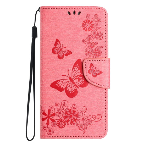 For Samsung Galaxy S24+ 5G Butterfly Embossed Flip Leather Phone Case(Pink)