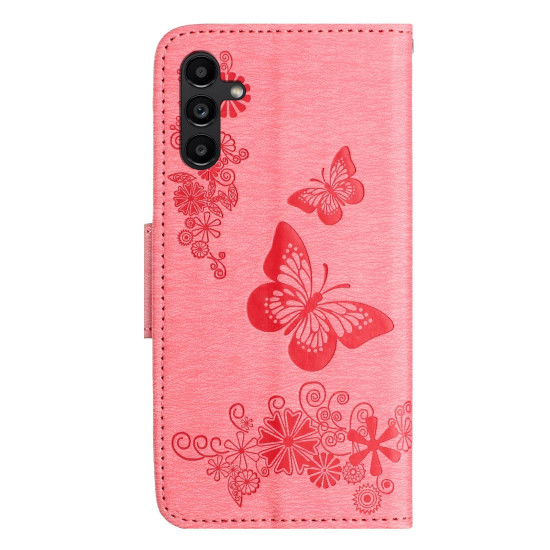 For Samsung Galaxy S24+ 5G Butterfly Embossed Flip Leather Phone Case(Pink)