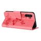 For Samsung Galaxy S24+ 5G Butterfly Embossed Flip Leather Phone Case(Pink)