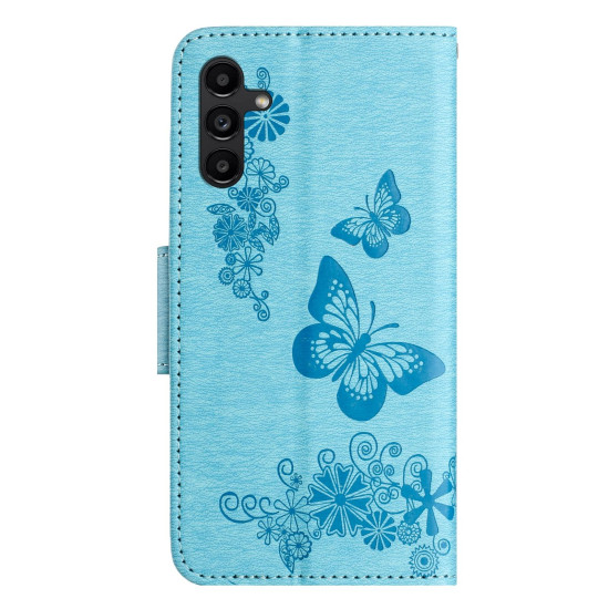For Samsung Galaxy S24+ 5G Butterfly Embossed Flip Leather Phone Case(Blue)