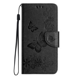 For Samsung Galaxy S24+ 5G Butterfly Embossed Flip Leather Phone Case(Black)