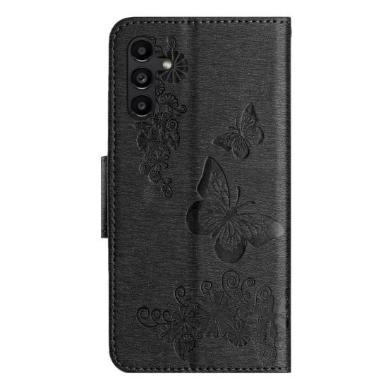 For Samsung Galaxy S24+ 5G Butterfly Embossed Flip Leather Phone Case(Black)