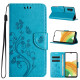 For Samsung Galaxy S24+ 5G Butterfly Flower Pattern Flip Leather Phone Case(Blue)